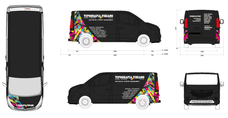 car wrapping per furgone della tipografia