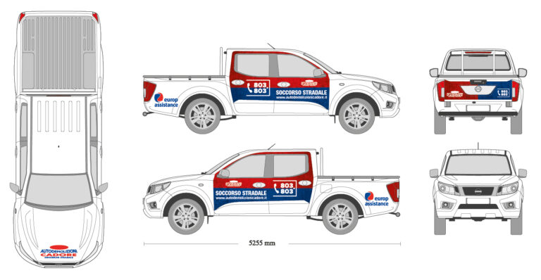 car wrapping per pickup di soccorso stradale e autodemolizioni