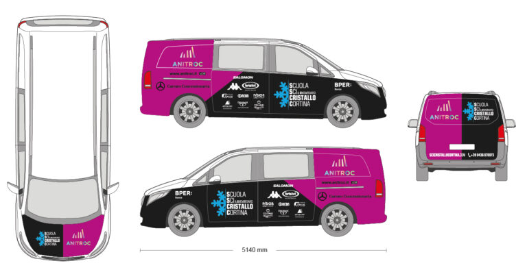 car wrapping navetta per scuola sci